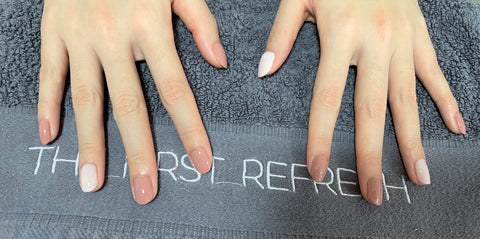 manicure finished nail oasis on the first refresh towel