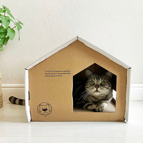 Leo's Paw - Recycled Scratching Cat House, solution de grattage, meubles pour chats écologiques