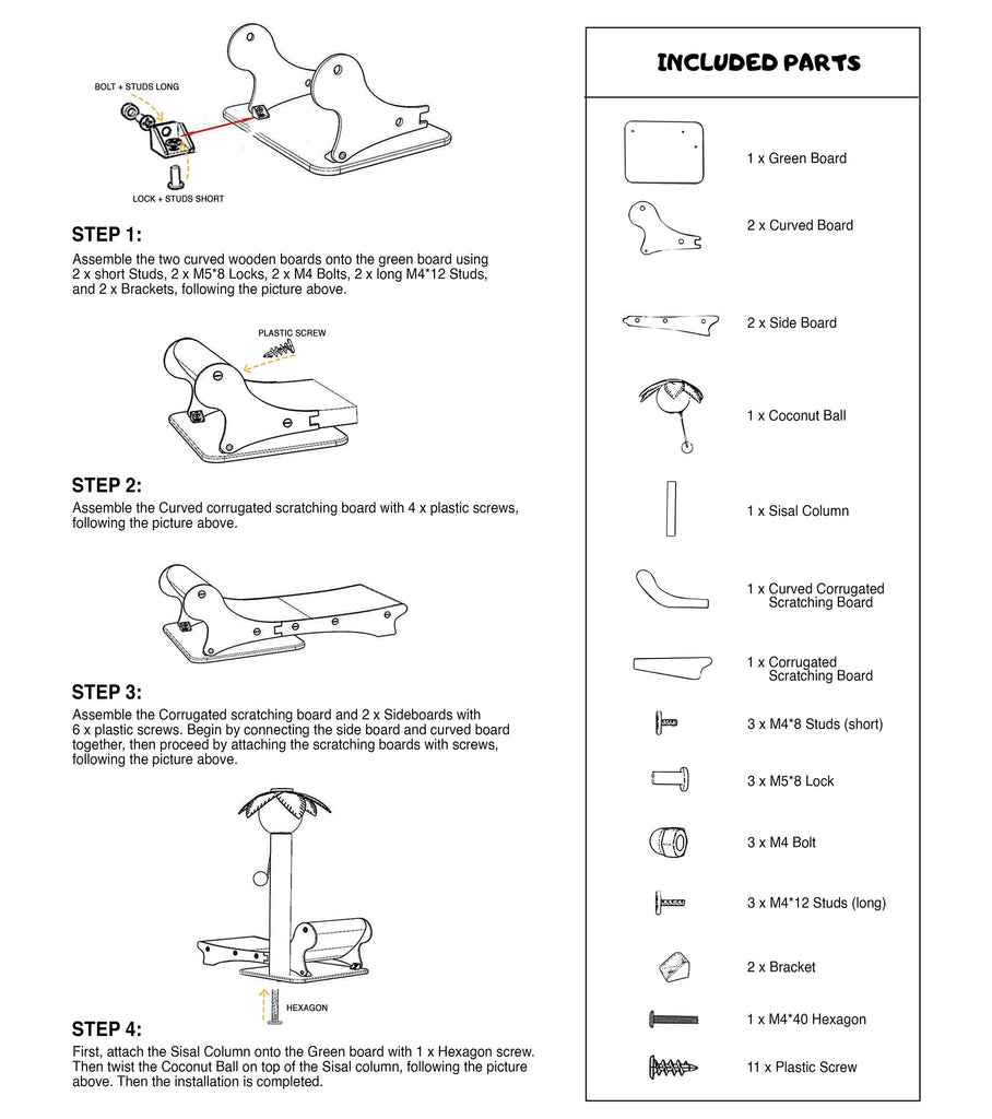 Cat Scratching Beach Lounge - Instructions Page