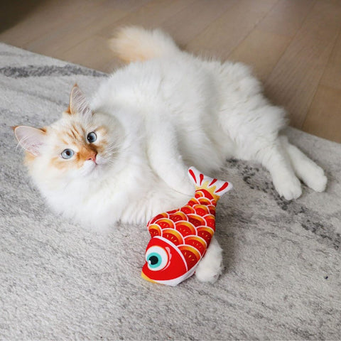 Leo's Paw - Mini-Schlappfisch, Plüsch-Katzenminzenspielzeug, realistisches Fischspielzeug für Katzen