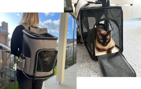 Leo's Paw - Sac à dos de transport extensible pour chat - pratique, sûr et confortable