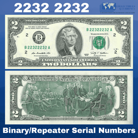 FIVE OF A KIND 5 - $1 Dollar Bill - TRINARY - SERIAL NUMBER's - BUY ONE  or ALL