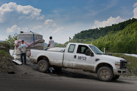 water hauling on the lavender farm