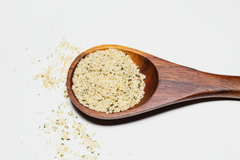 wooden spoon with hemp hearts