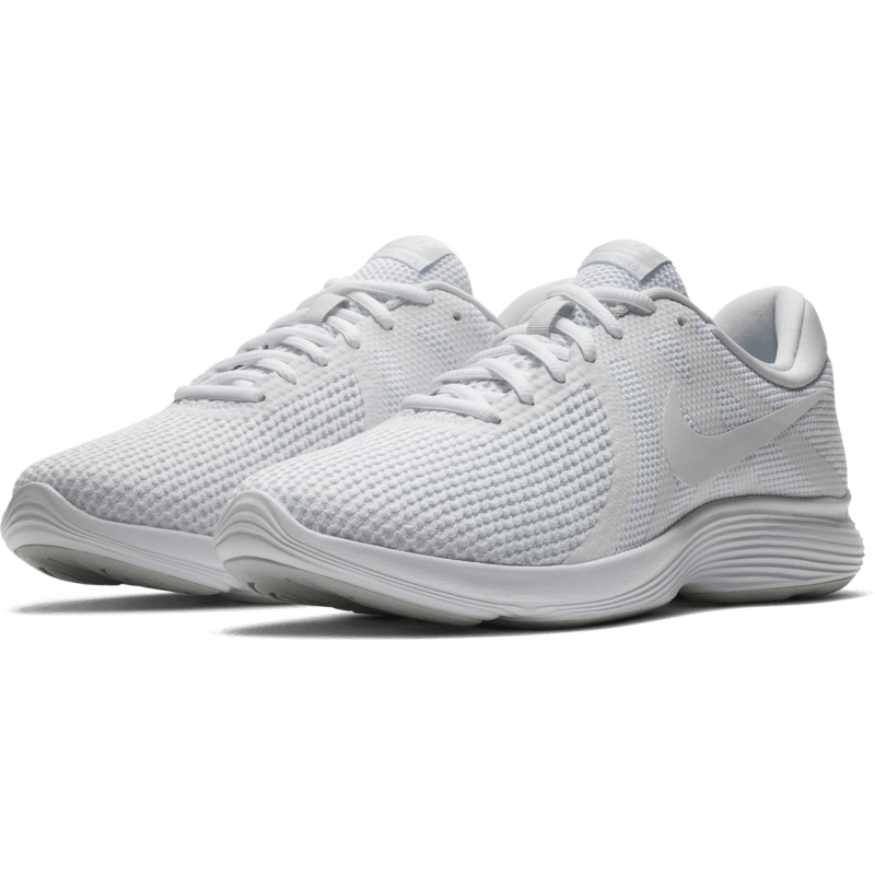 Nike Revolution 4 White School Shoes with Laces – Schoolkart.com