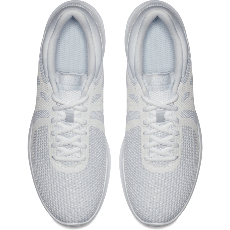 Nike Revolution 4 White School Shoes with Laces – Schoolkart.com