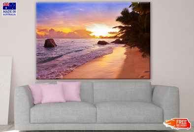 Pink Sunset Sky on Beach View Photograph Print 100% Australian Made