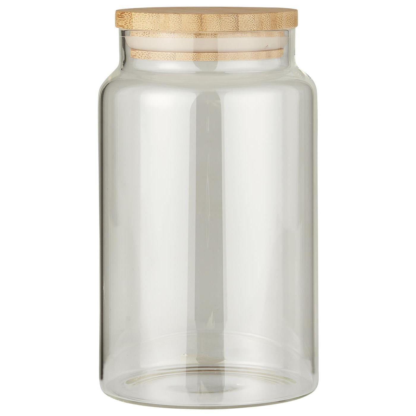 Ib Laursen - Glaskrukke m/bambuslåg i 3 størrelser - H17 x Ø9,8 cm