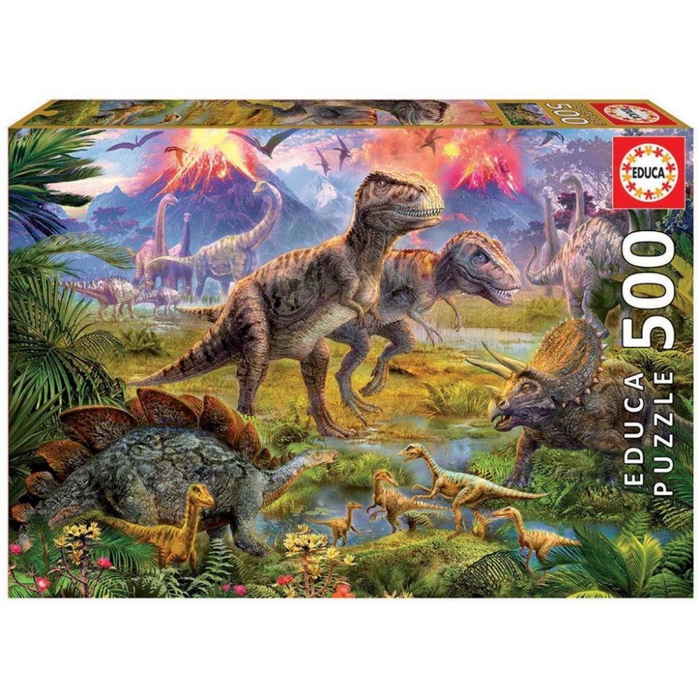 Billede af Educa Puslespil 500 Motiv af Dinosaurer