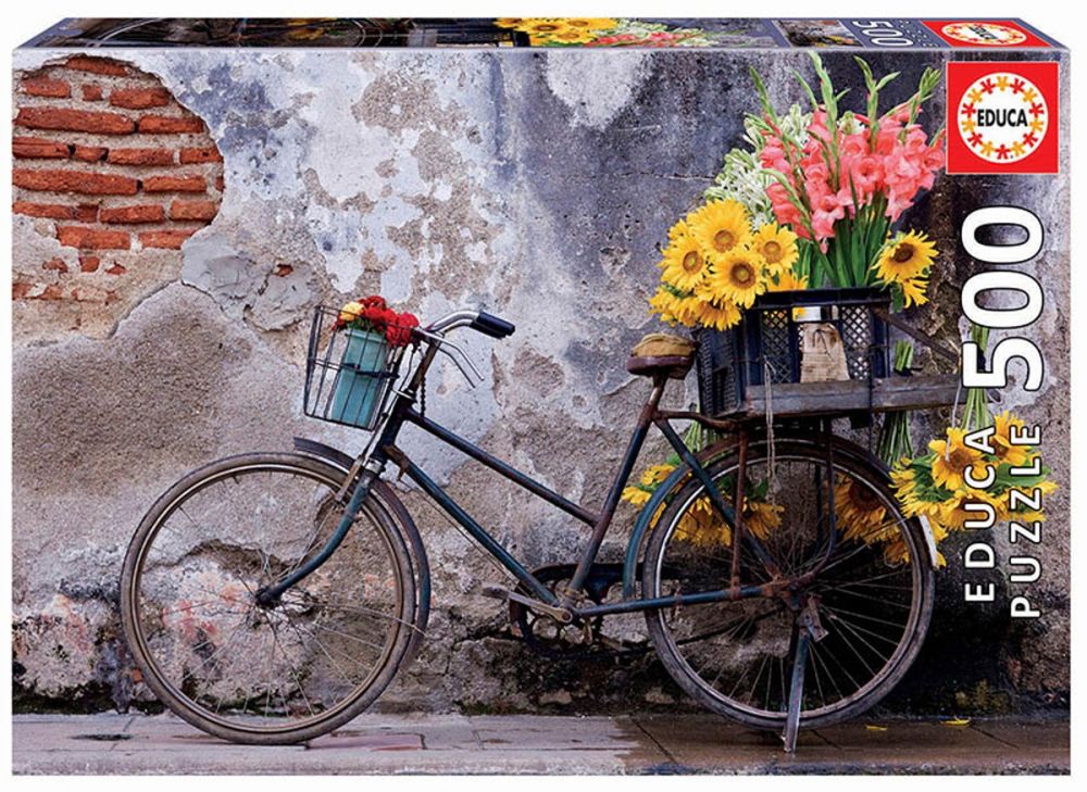 Billede af Educa Puslespil 500 Cykel og Blomster