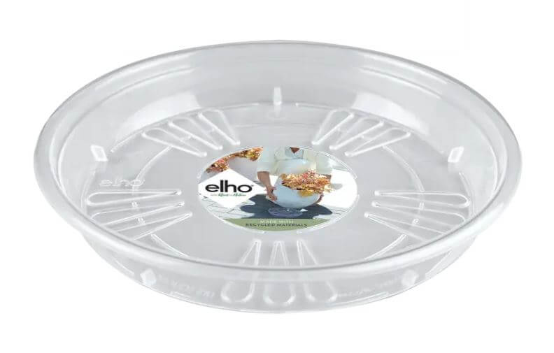 Elho - Transparent underskål Ø14-Ø42 cm - genbrugsplast - Ø18 cm