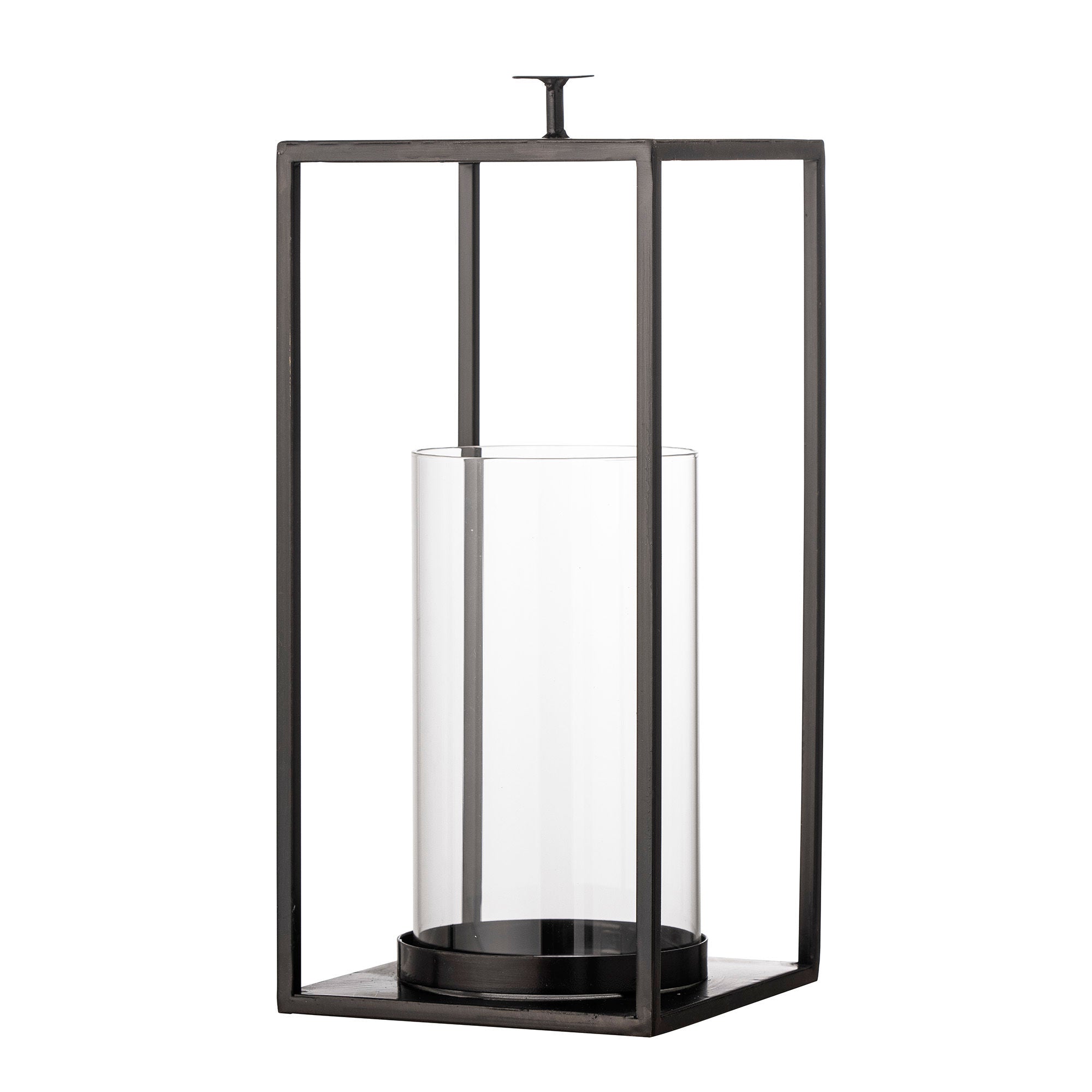 12: Bloomingville - Udoon Lanterne m/Glas, Sort, Metal H33 cm
