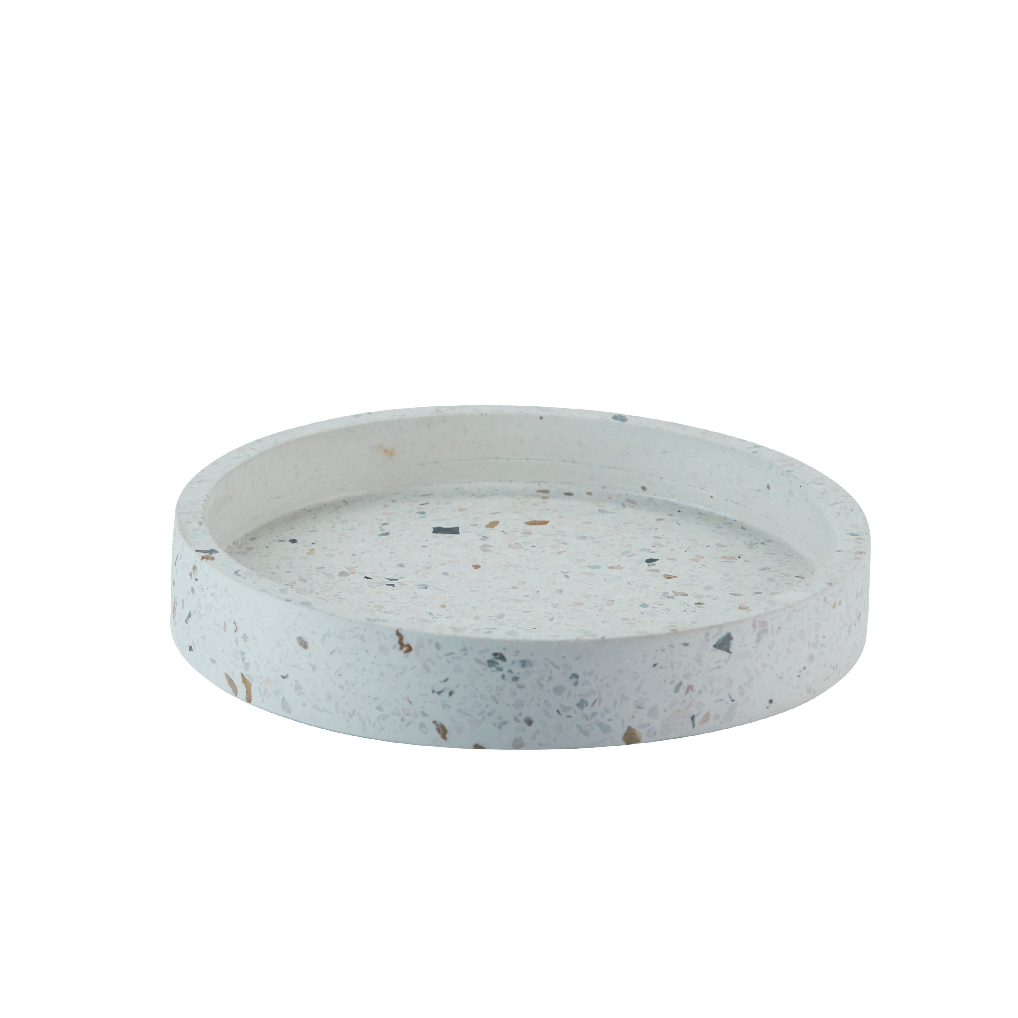 Bahne - Terrazzo Bakke, hvid, small - Ø20 cm