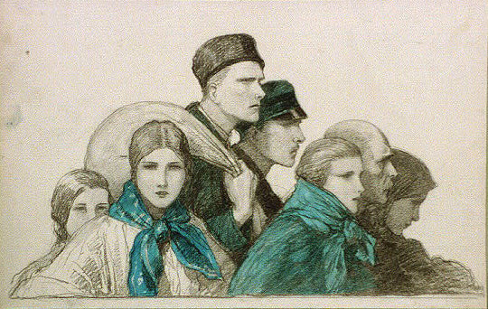 Manhattan Cocktail History - Group of immigrants by Wladyslaw T Benda 1890-1934