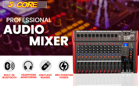 12 Channel DJ Mixer Audio Professional Power Mixing Amplifier Digital Mixer  +48V Phantom Power Us Plug - China Power Mixing Mixer and Digital Mixer  price