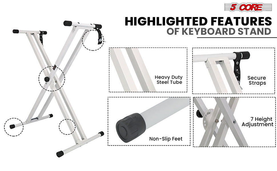 Highlighted features of the keyboard holder