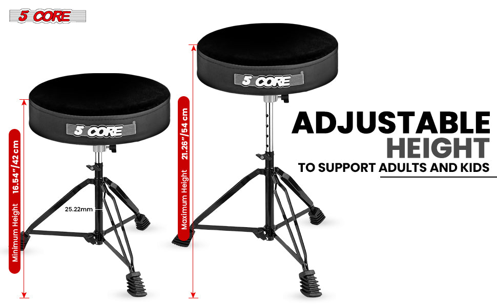 Height adjustaibility feature of drummer throne