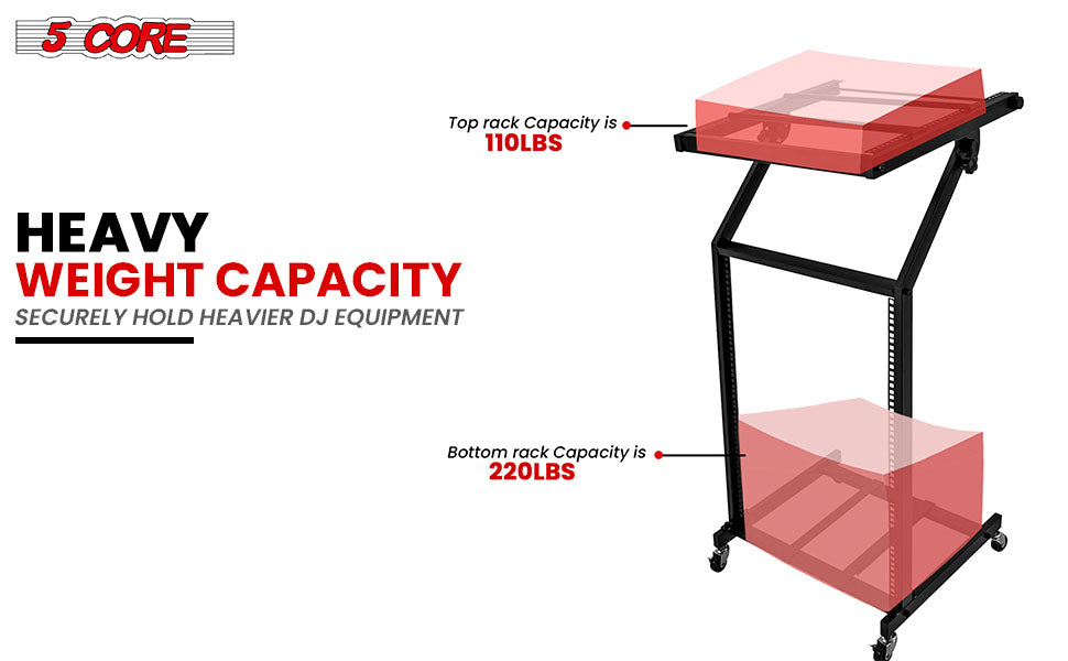 High weight capacity DJ mixer stand designed to securely support heavy equipment for stable performance