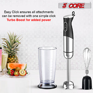 Dropship Powerful Immersion Blender; Electric Hand Blender 500 Watt With  Turbo Mode; Detachable Base. Handheld Kitchen Blender Stick For Soup;  Smoothie; Puree; Baby Food(two Replacement Heads) to Sell Online at a Lower