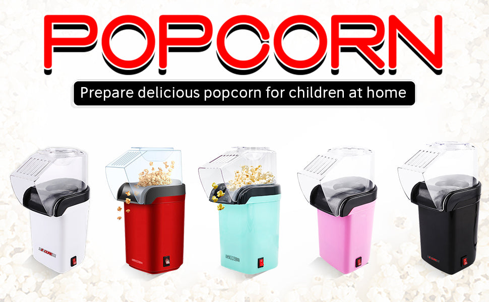 5 Core Hot Air Popcorn Popper 1100W Electric Popcorn Machine Kernel Corn  Maker, Bpa Free, 16 Cups, 95% Popping Rate, 3 Minutes Fast, No Oil Healthy