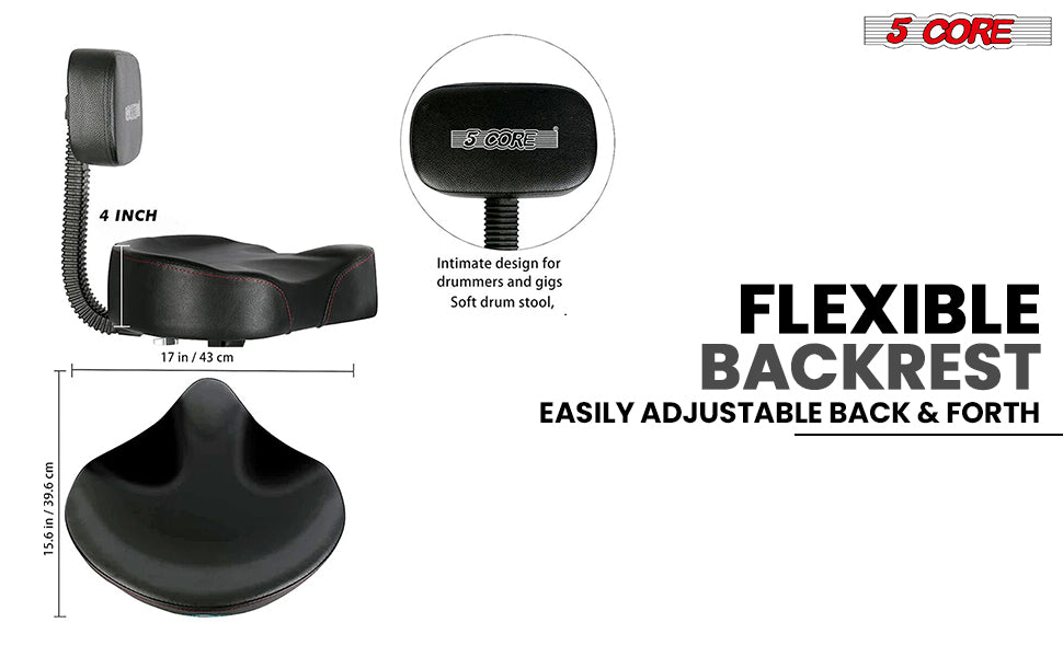 Flexible backrest on our music chair for your comfort