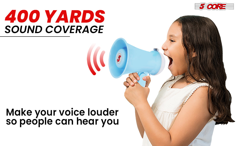 Speaker offers impressive 400 yards coverage, ideal for large events and outdoor activities.