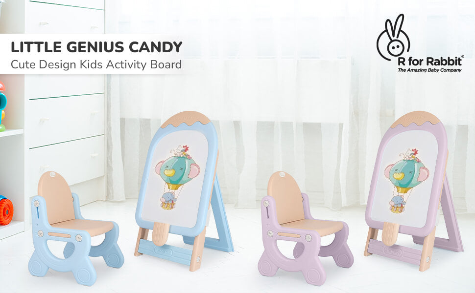 Little Genius Candy - Set of Kids Activity Board & Chair