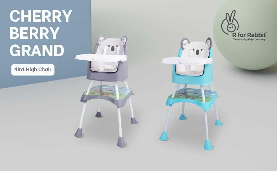 R for Rabbit Cherry Berry Grand - The Convertible 4 in1 High Chair