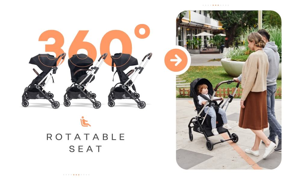 R for Rabbit Street Smart 360-degree Rotatable Kids Stroller