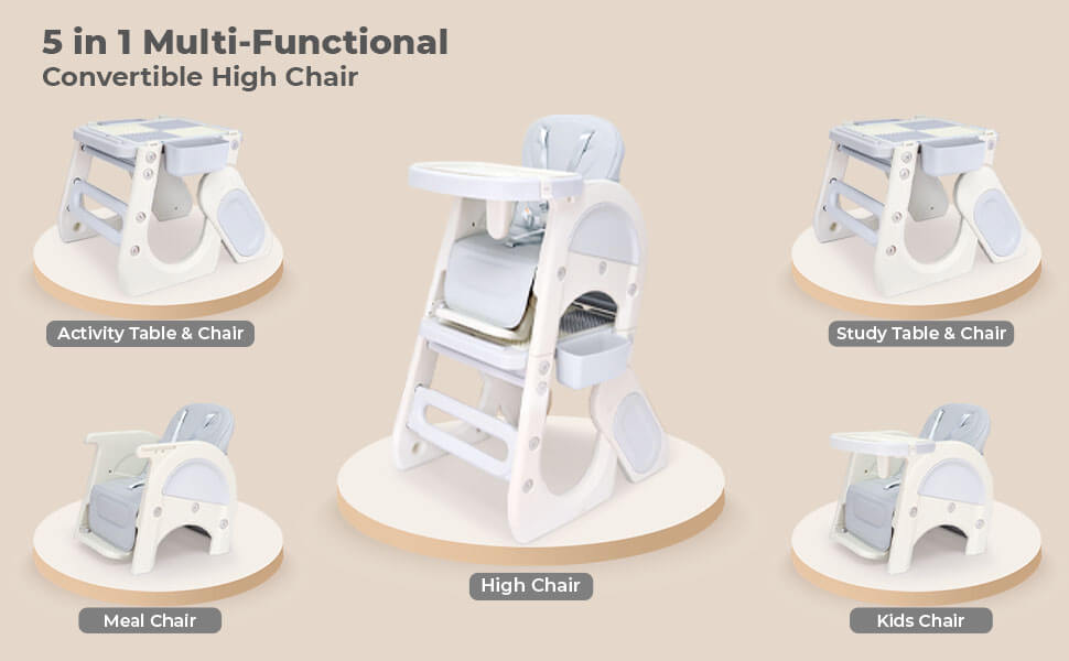 R for Rabbit brings to you Grow N Play Multi-Functional Smart Convertible High Chair for kids