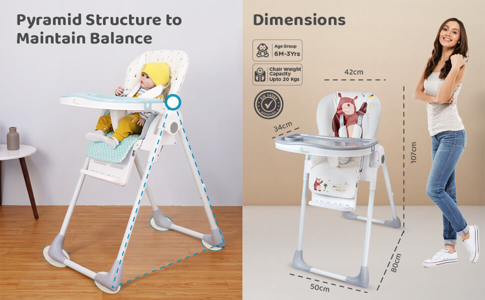 R for Rabbit Marshmallow Lite High Chair for Baby