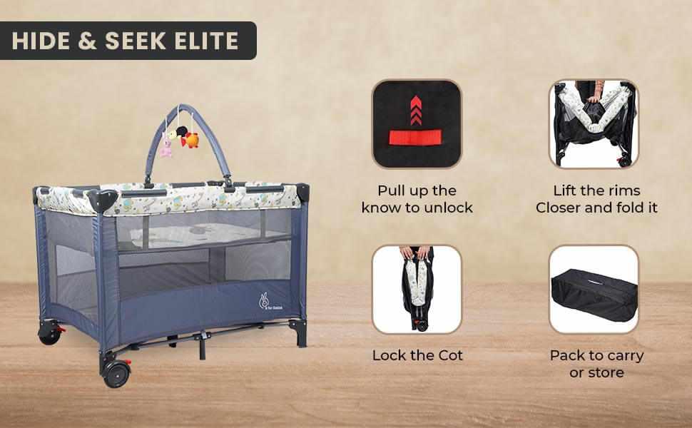 R for Rabbit Hide & Seek Elite Elite Baby Crib