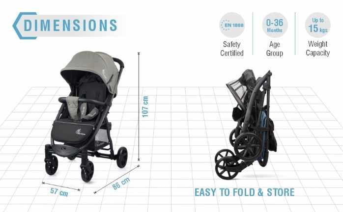 R for Rabbit Falcon Flight Stylish Baby Stroller and Pram for Kids of 0 to 3 Years
