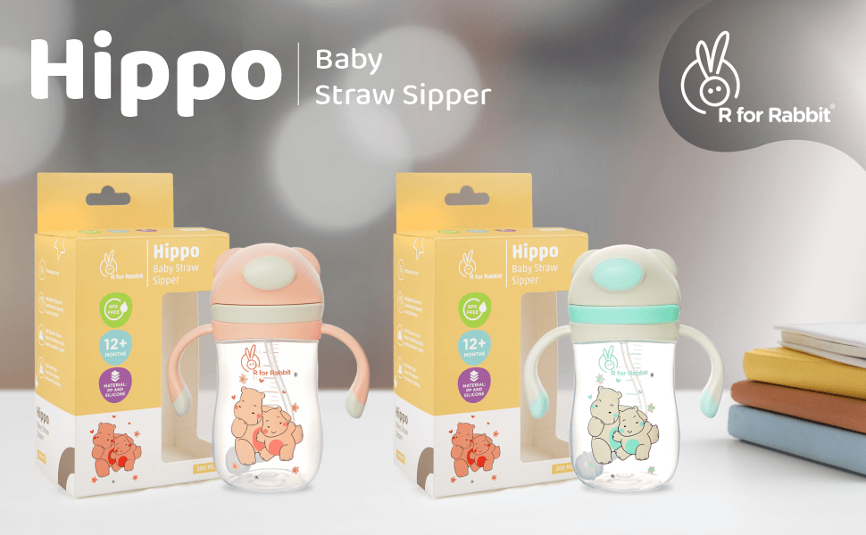 R for Rabbit Premium Hippo Baby Straw Sipper Bottle for Babies