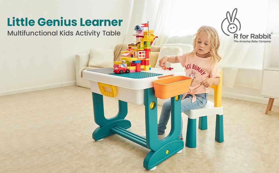 Little Genius Learner R for Rabbit's Kids Study Table Set with Chair