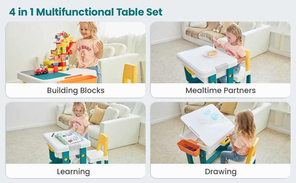 Little Genius Learner R for Rabbit's Kids Study Table Set with Chair