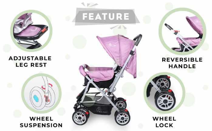 R for Rabbit Lollipop Lite The Colorful Baby Stroller and Pram for kids