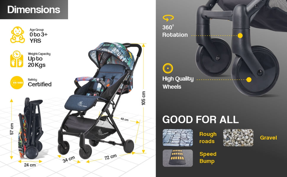 R For Rabbit Pocket Stroller Lite Most Portable Travel Friendly Baby Stroller and Pram