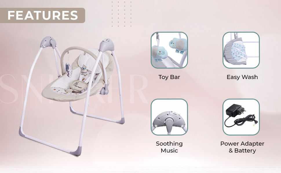 R for Rabbit Snicker - The Playful Automatic Baby Swing