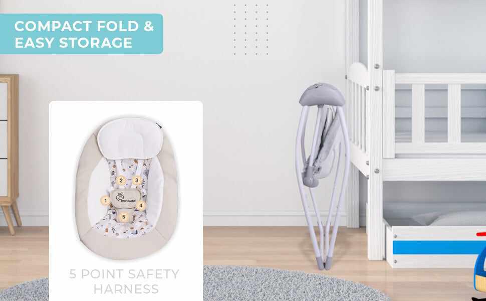 R for Rabbit Snicker - The Playful Automatic Baby Swing