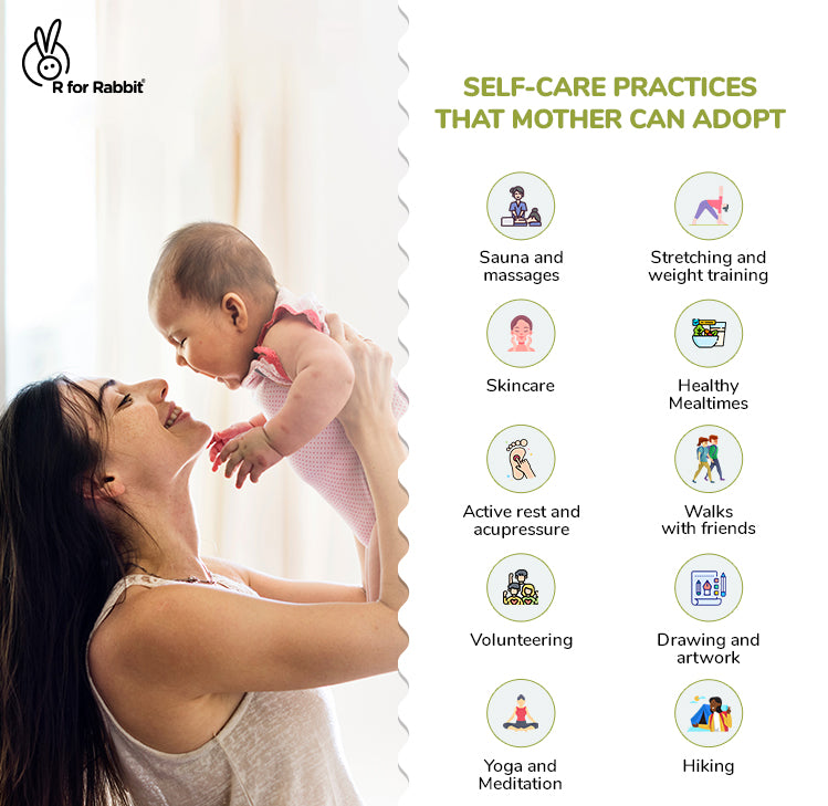 List of self-care practices that a mother can adopt