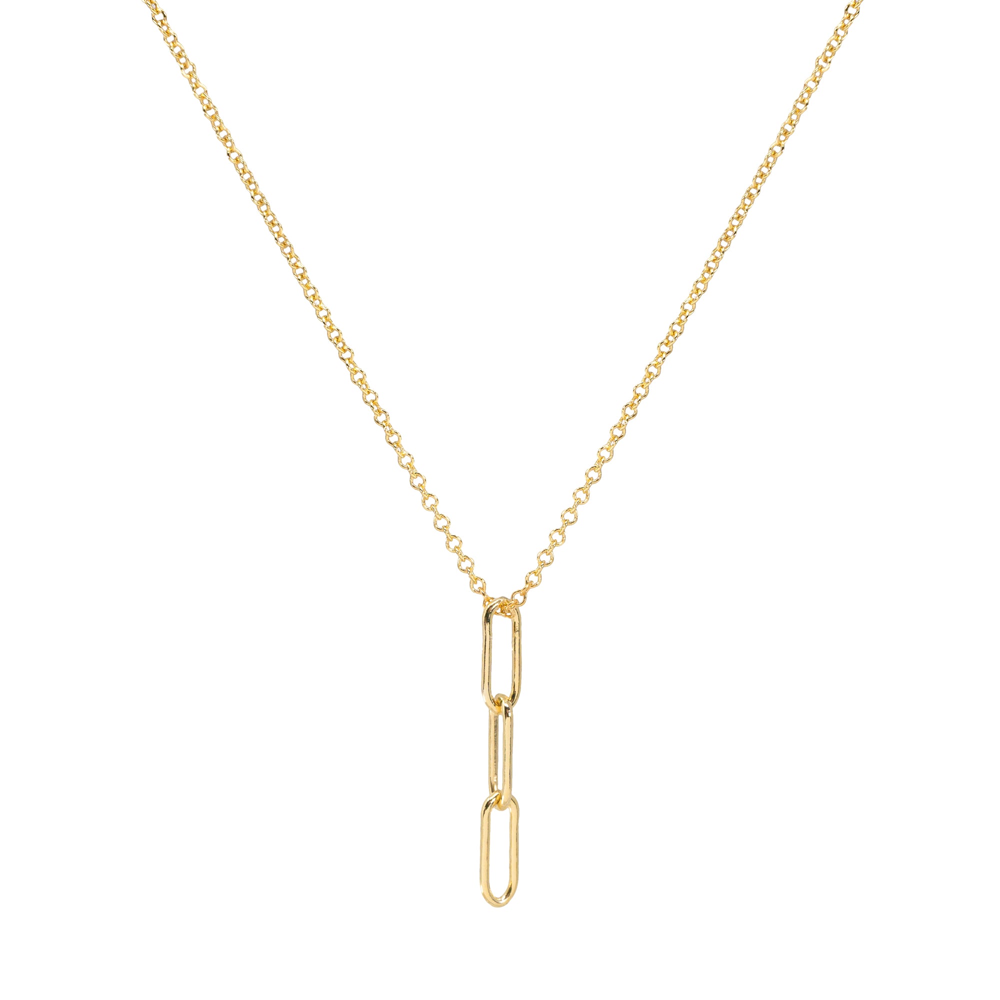 Three Little Wishes with three gold dipped textured rings Necklace