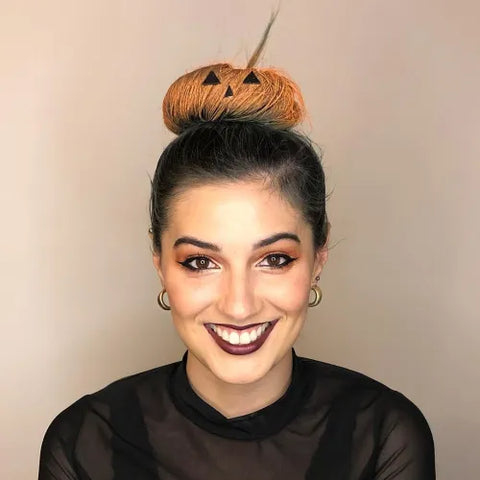 Pumpkin shaped bun hairstyle