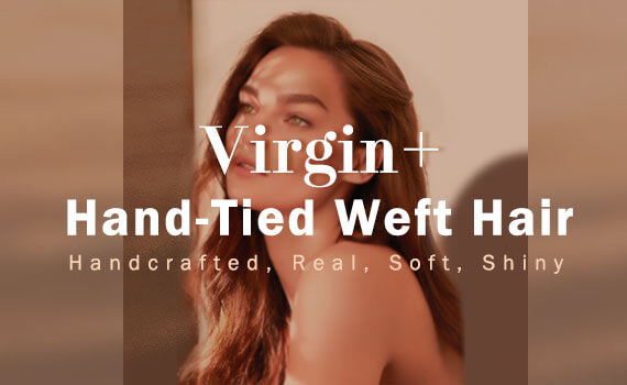 virgin+ hand-tied weft hair extensions