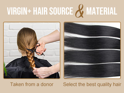 virgin+ hair source and marerial