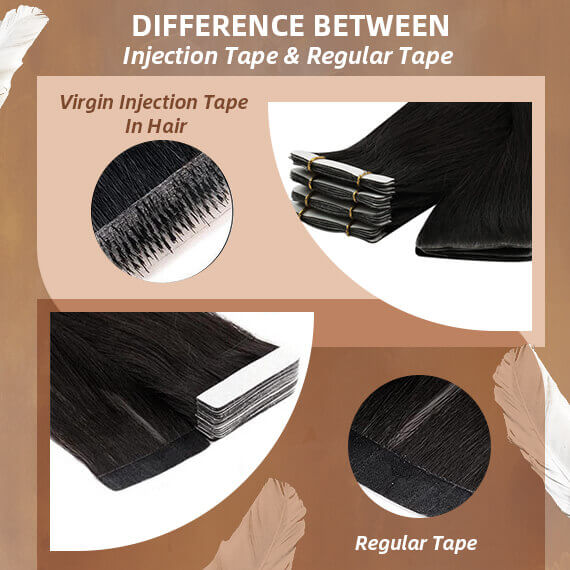 the difference of virgin injection tape in hair and regular tape in hair