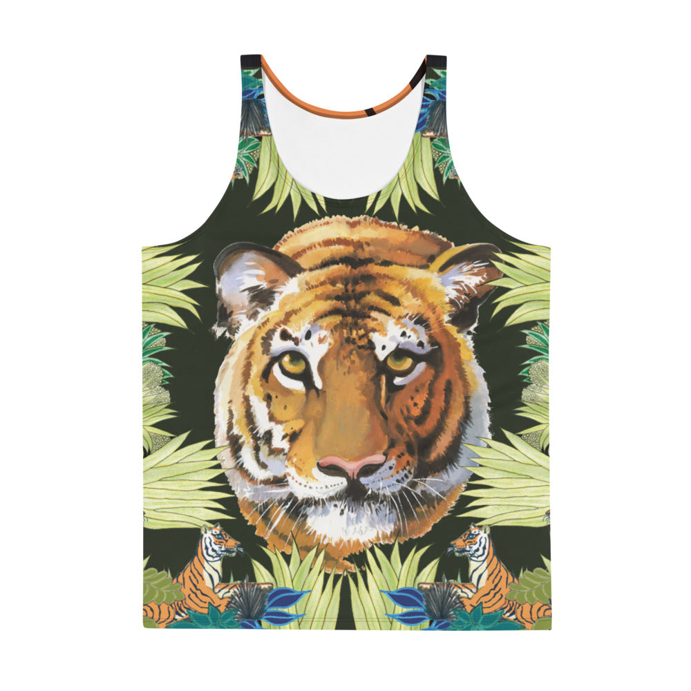 Unisex Tank Top with Ro London Bengal Tiger back printed design