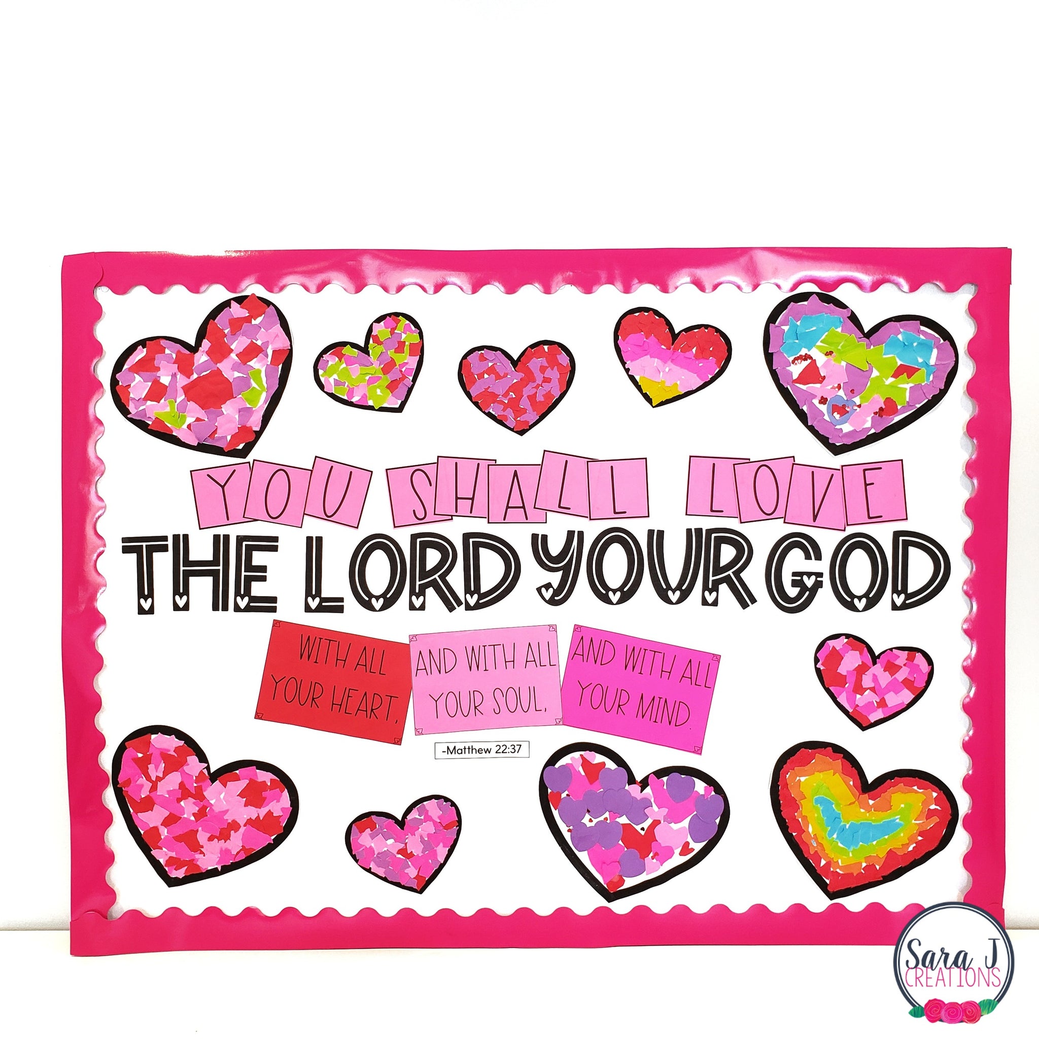 Valentine's Day Catholic Bulletin Board - The Great Commandment – Sara ...