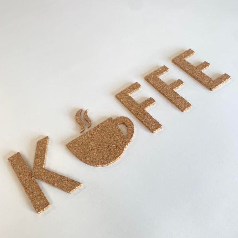 Billede af Kaffe bogstaver - Selvklæbende kork