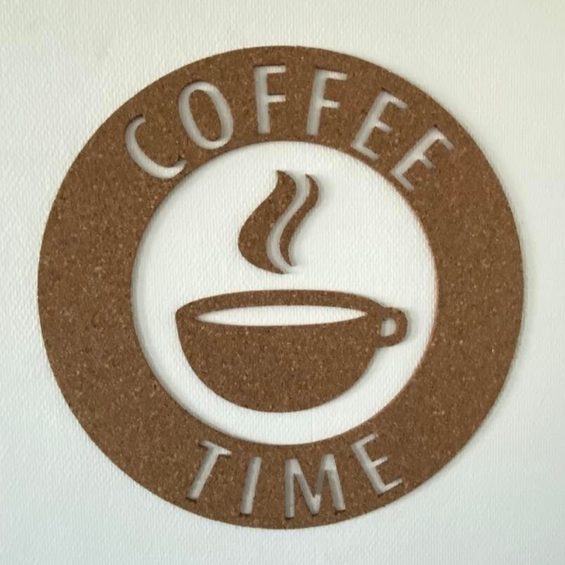Billede af Coffee Time cirkel - Selvklæbende kork